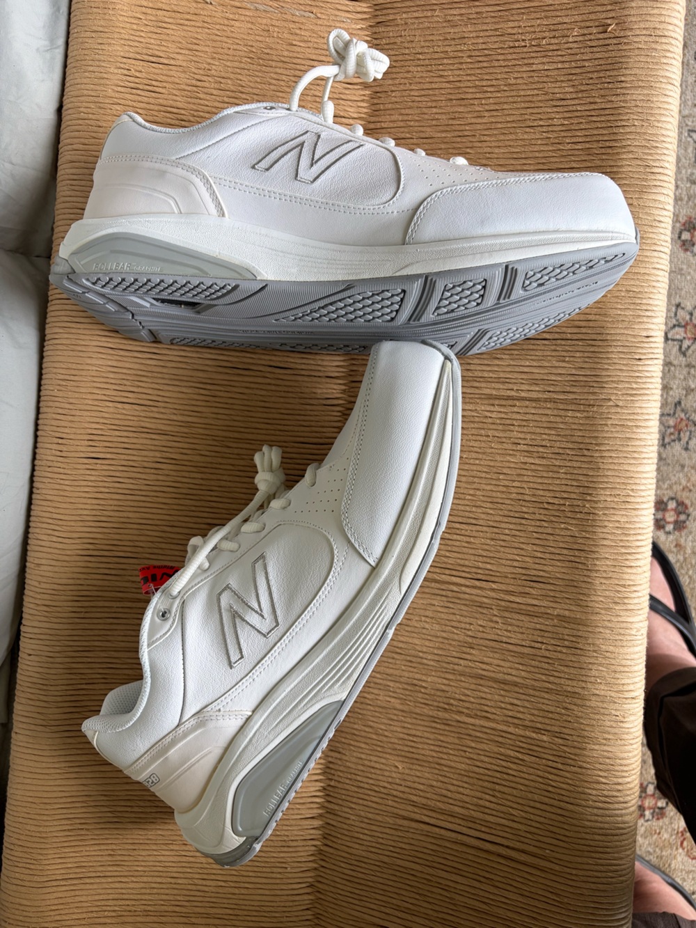 New Balance Men's White Athletic Walking Sneakers